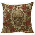 Funda de cojín Hot Linen Halloween Skull Pillow